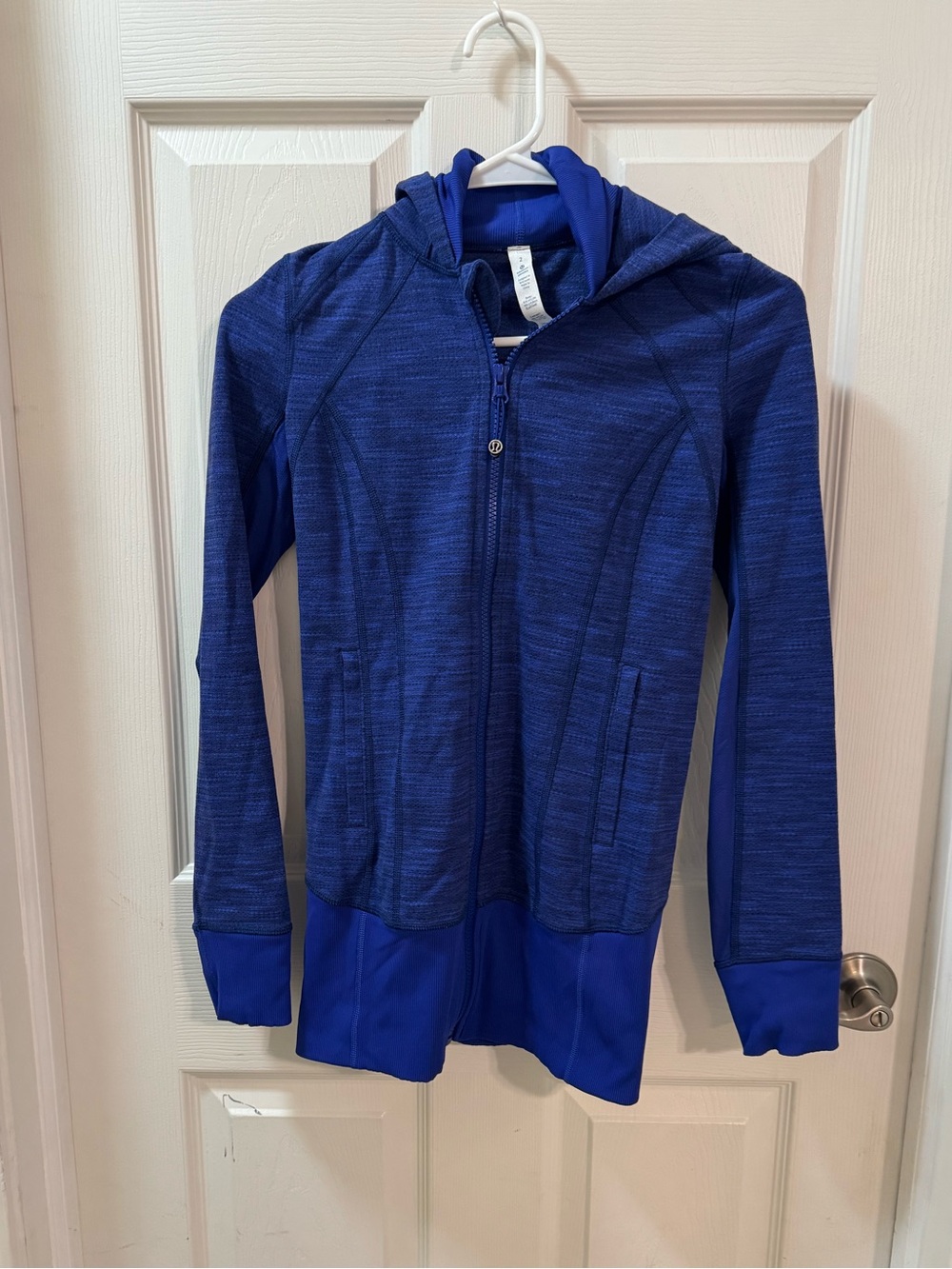 Lululemon | Daily Practice Casual Activewear Hoodie Space Dye Blue Jacket Size 2 - Picture 4 of 14